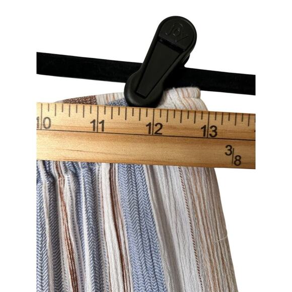 Love University Pants Size Large Striped Boho Coastal Wide Leg Slit Side Buttons - Picture 9 of 12